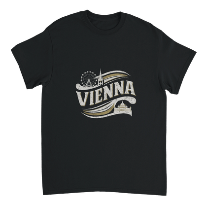 black Vienna Austria Unisex Travel T-Shirt perfect for travelers and gift seekers