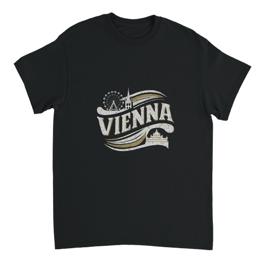 black Vienna Austria Unisex Travel T-Shirt perfect for travelers and gift seekers