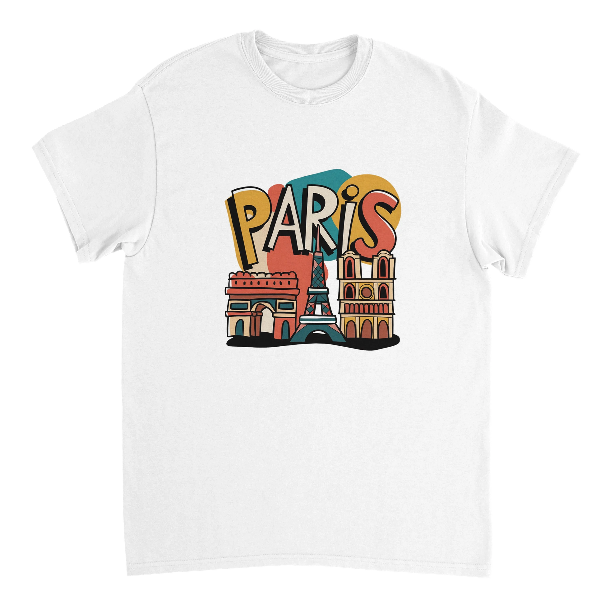 white Paris France Unisex Travel T-Shirt perfect for travelers and gift seekers
