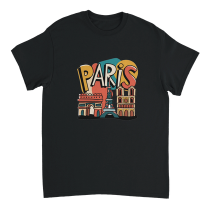 black Paris France Unisex Travel T-Shirt perfect for travelers and gift seekers