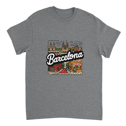 sport grey Barcelona Spain Unisex Travel T-Shirt perfect for travelers and gift seekers