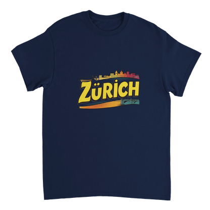 navy Zurich Switzerland Unisex Travel T-Shirt perfect for travelers and gift seekers